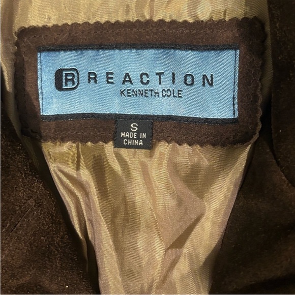 Reaction Kenneth Cole Dark Brown Suede Trench Coat - Picture 9 of 12